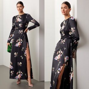 MAC DUGGAL Faux Wrap Floral Gown 8